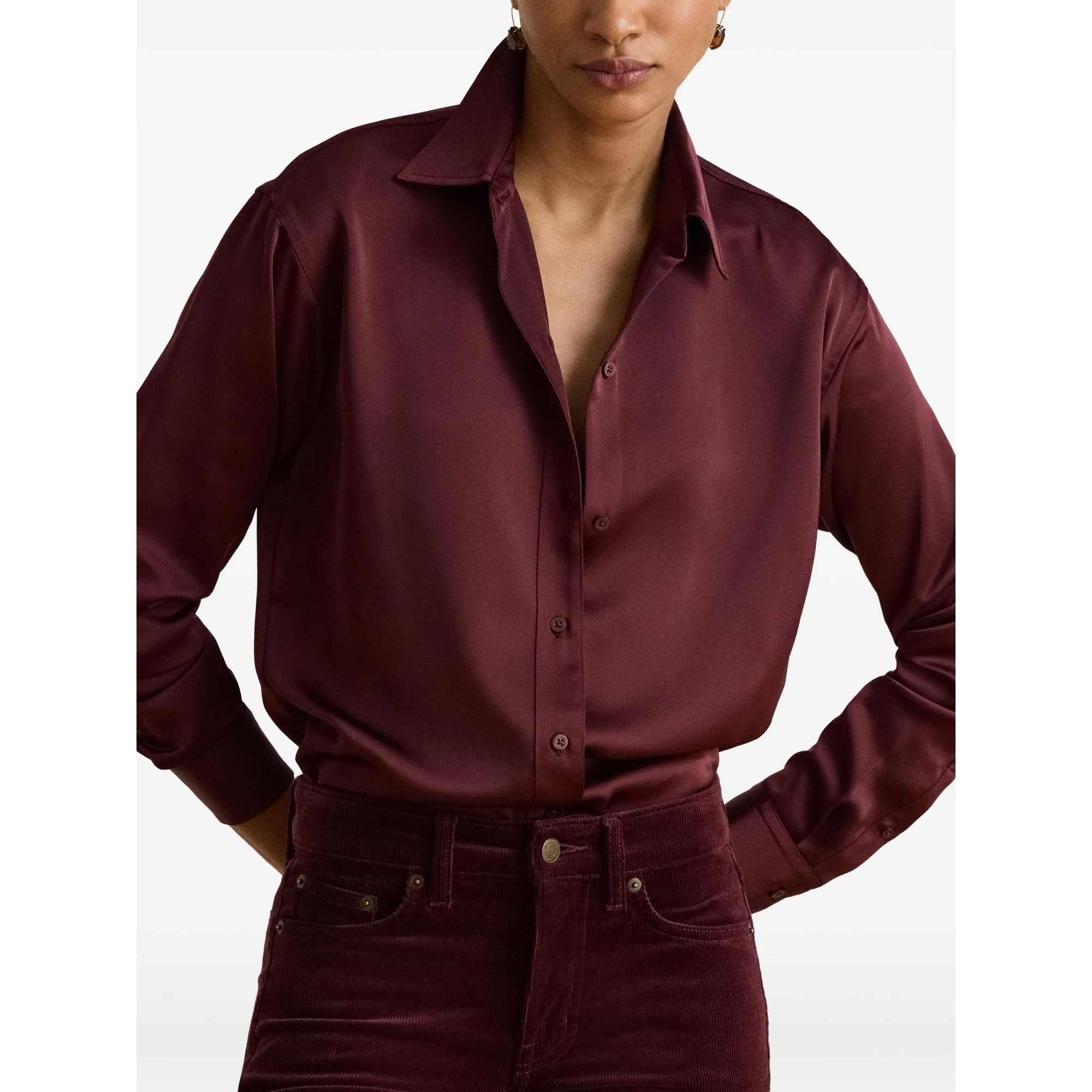 LAUREN RALPH LAUREN Marškiniai ilgomis rankovėmis moterims, Raudona, Woven-sport shirt-shirt 4