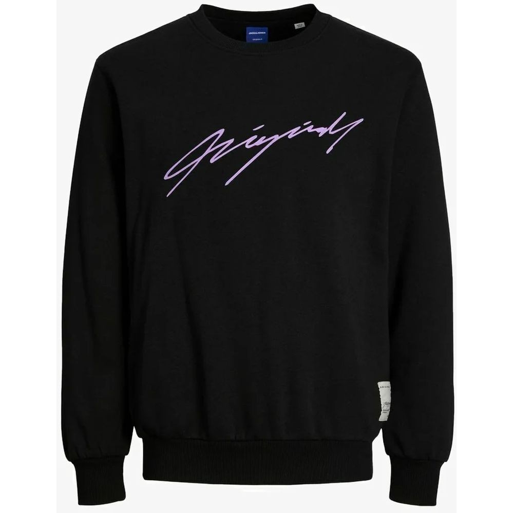 JACK & JONES Megztinis vyrams, Juoda, JORSCRIPTING SWEAT 1