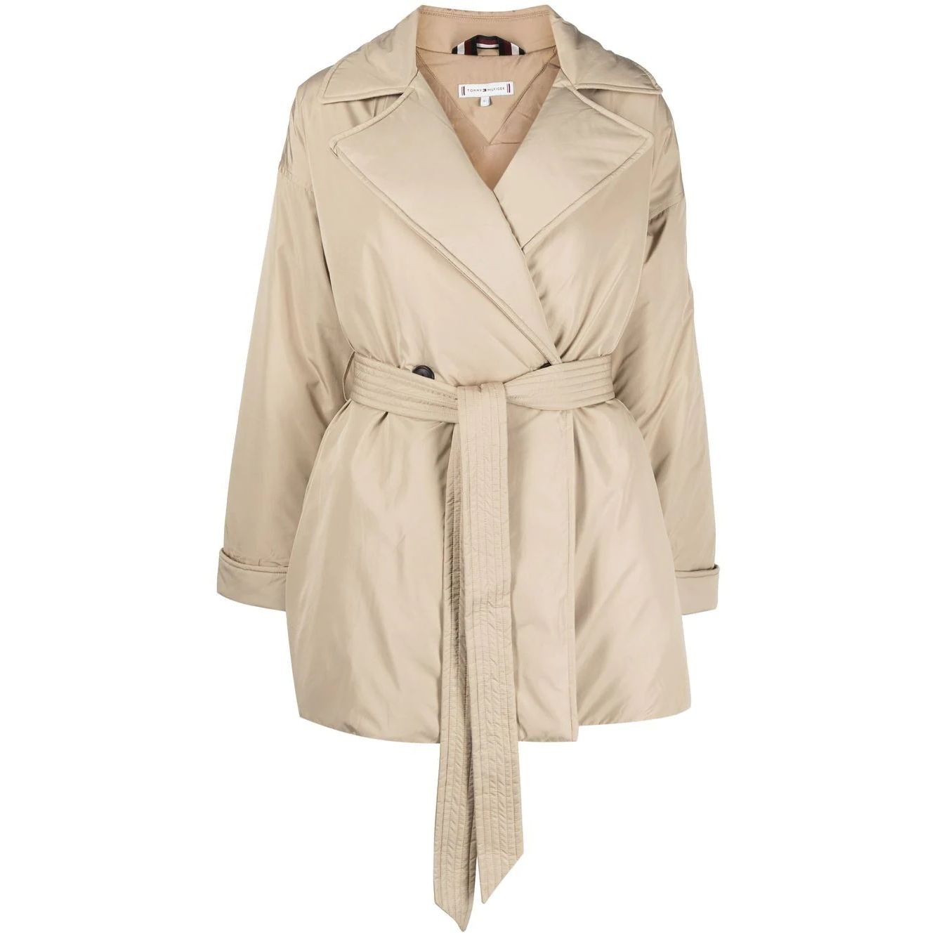 TOMMY HILFIGER Lietpaltis moterims, Smėlio, Clean padded peacoat 1