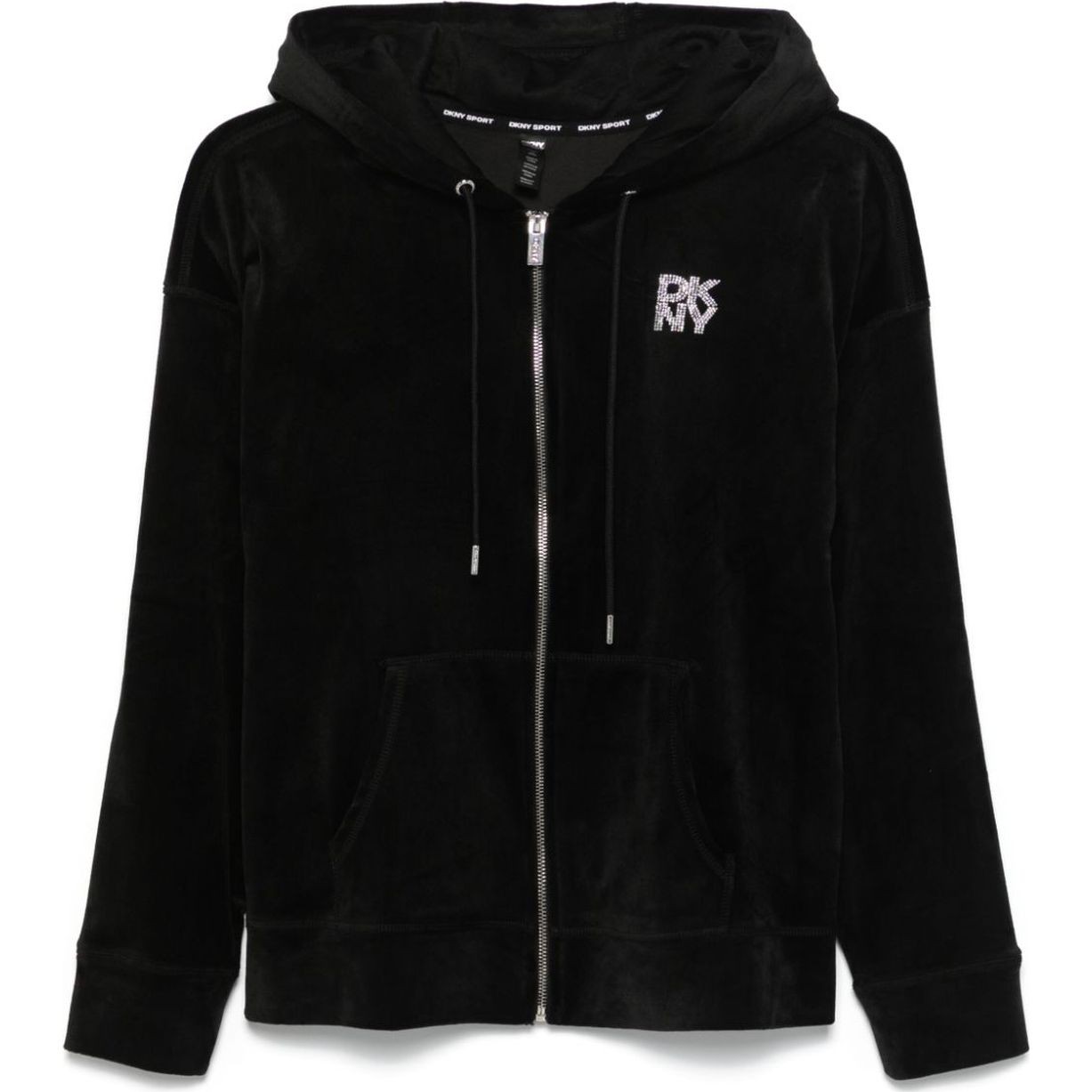 DKNY Bomberis moterims, Juoda, Rhstn lg f/zip hd