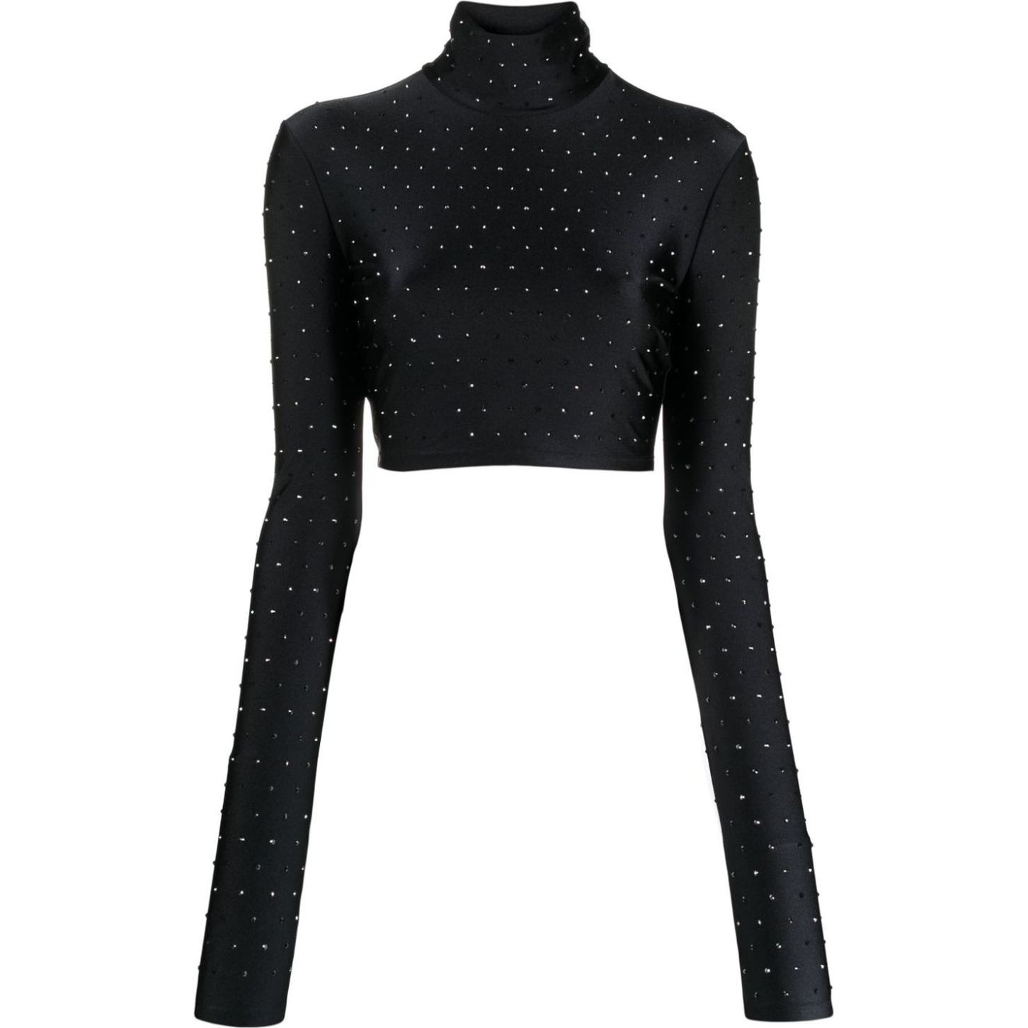 THE ANDAMANE Trumpinti marškinėliai moterims, Juoda, Orchid crystal crop top