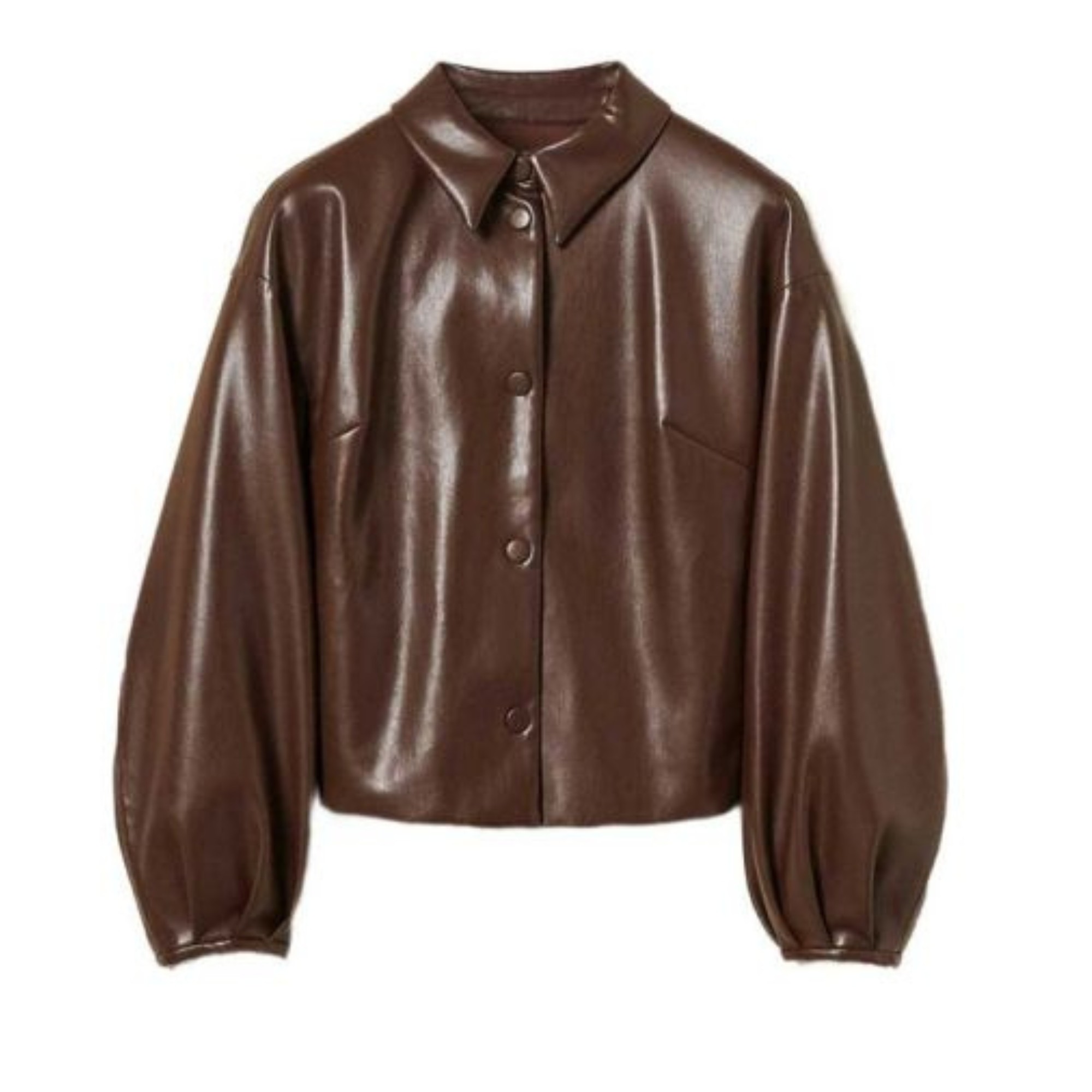 TWINSET Odinė striukė moterims, Ruda, Faux leather jacket 