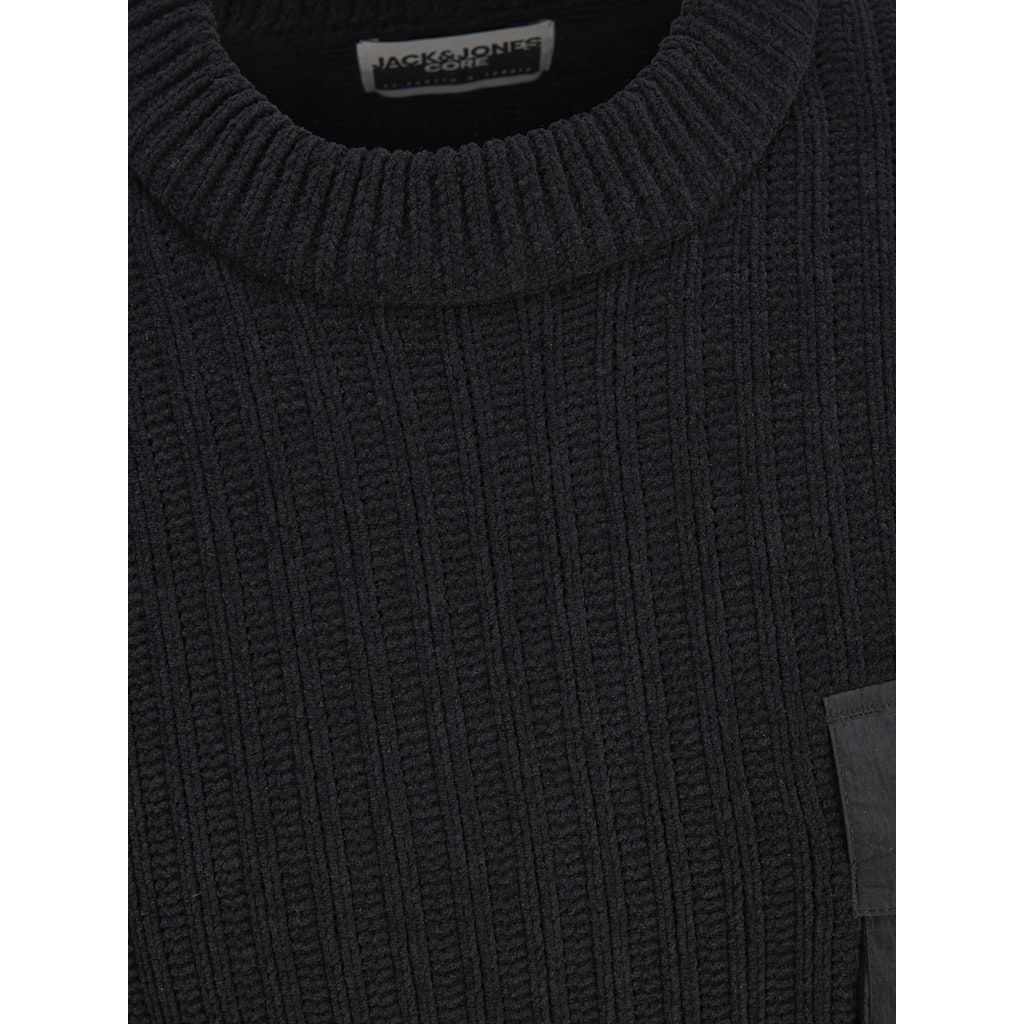 JACK & JONES Megztinis vyrams, Juoda, JCOMETRO KNIT MOCK NEC 2