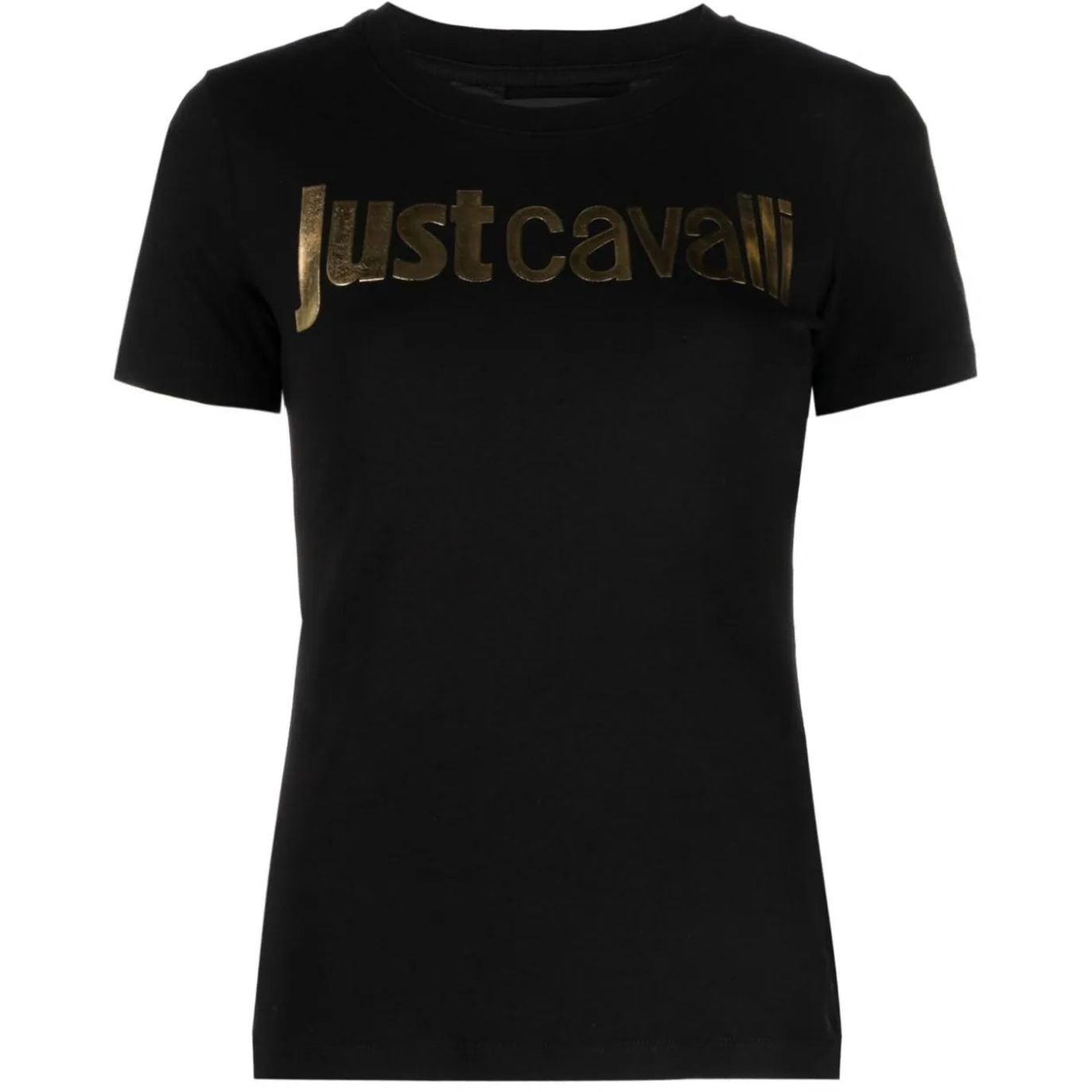 JUST CAVALLI Marškinėliai trump. rankovėmis moterims, Juoda, Logo t-shirt 1