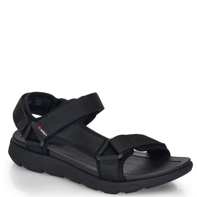 RIEKER Basutės vyrams, Juoda, SANDALS 1