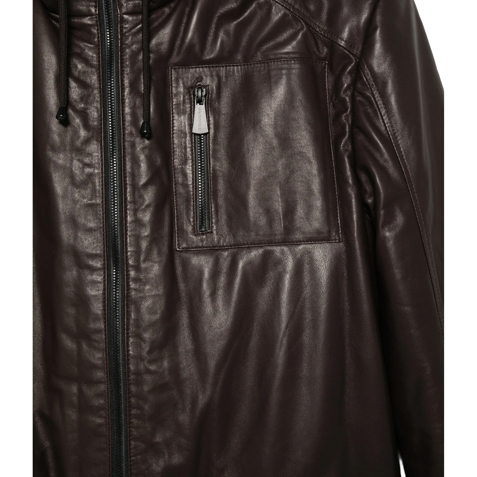 SERGIO MORETTI Odinė striukė vyrams, D.brown, Leather jacket 3