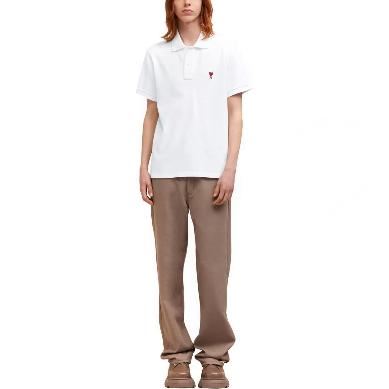 AMI PARIS Polo marškiniai trumpos rank., Balta, Ami de coeur polo shirt 2