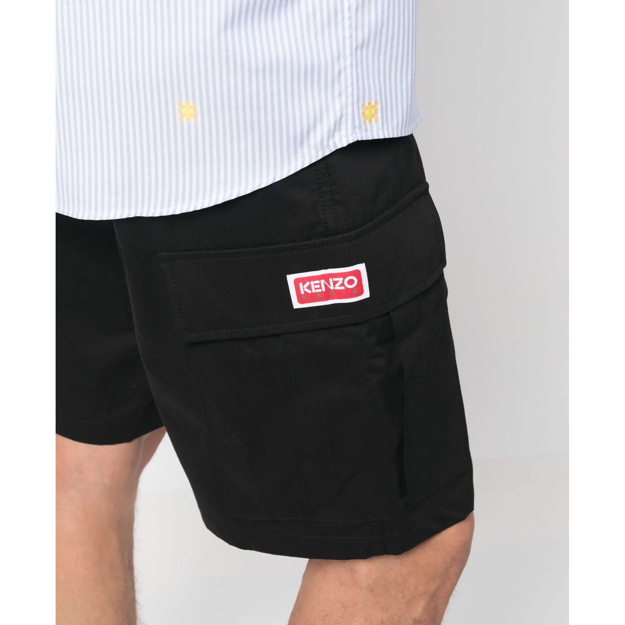 KENZO Šortai vyrams, Juoda, Cargo workwear short 5