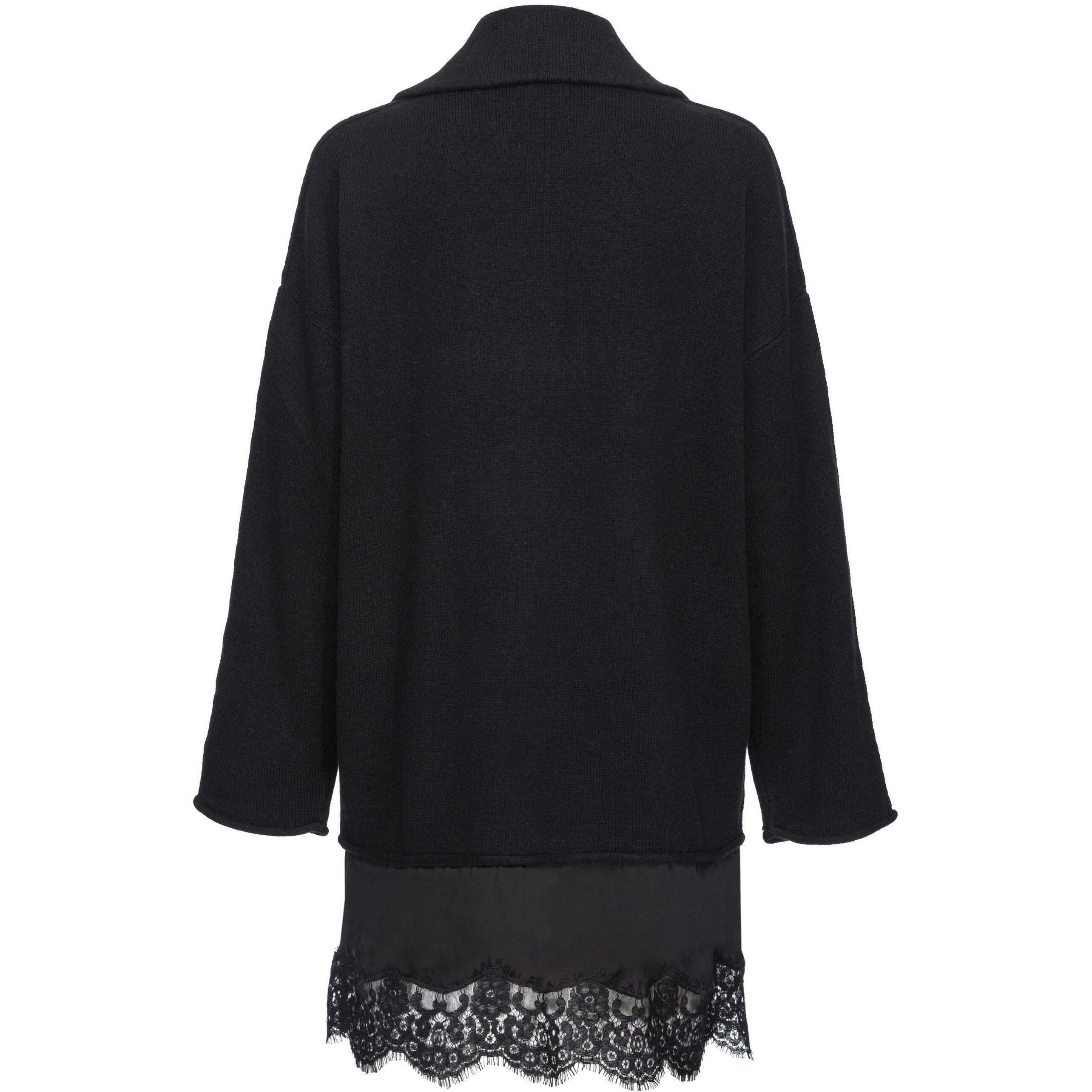 PINKO Mini suknelė moterims, Juoda, Lace-detail zip-up dress 2