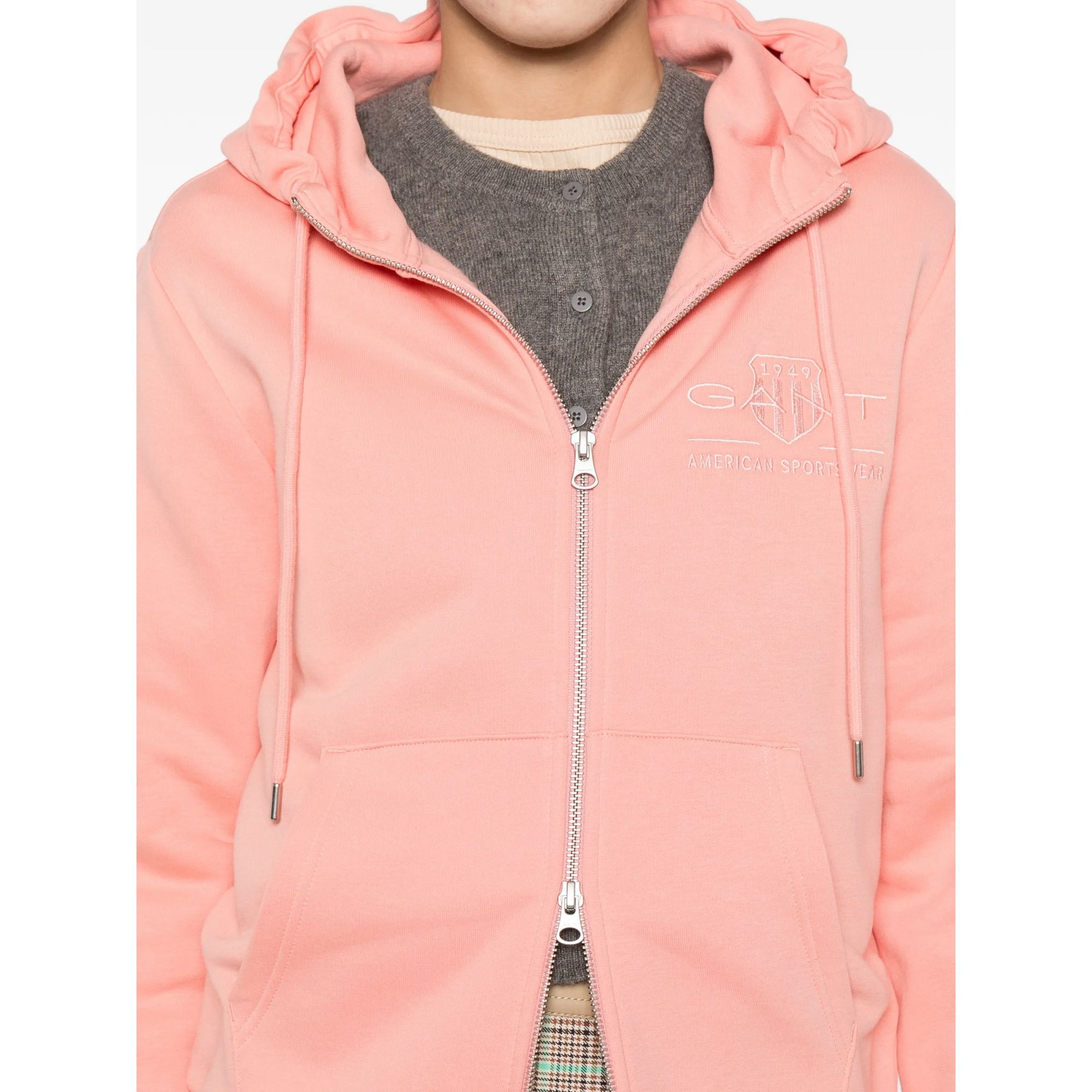 GANT Džemperis moterims, Rožinė, REG TONAL SHIELD ZIP HOODIE 5