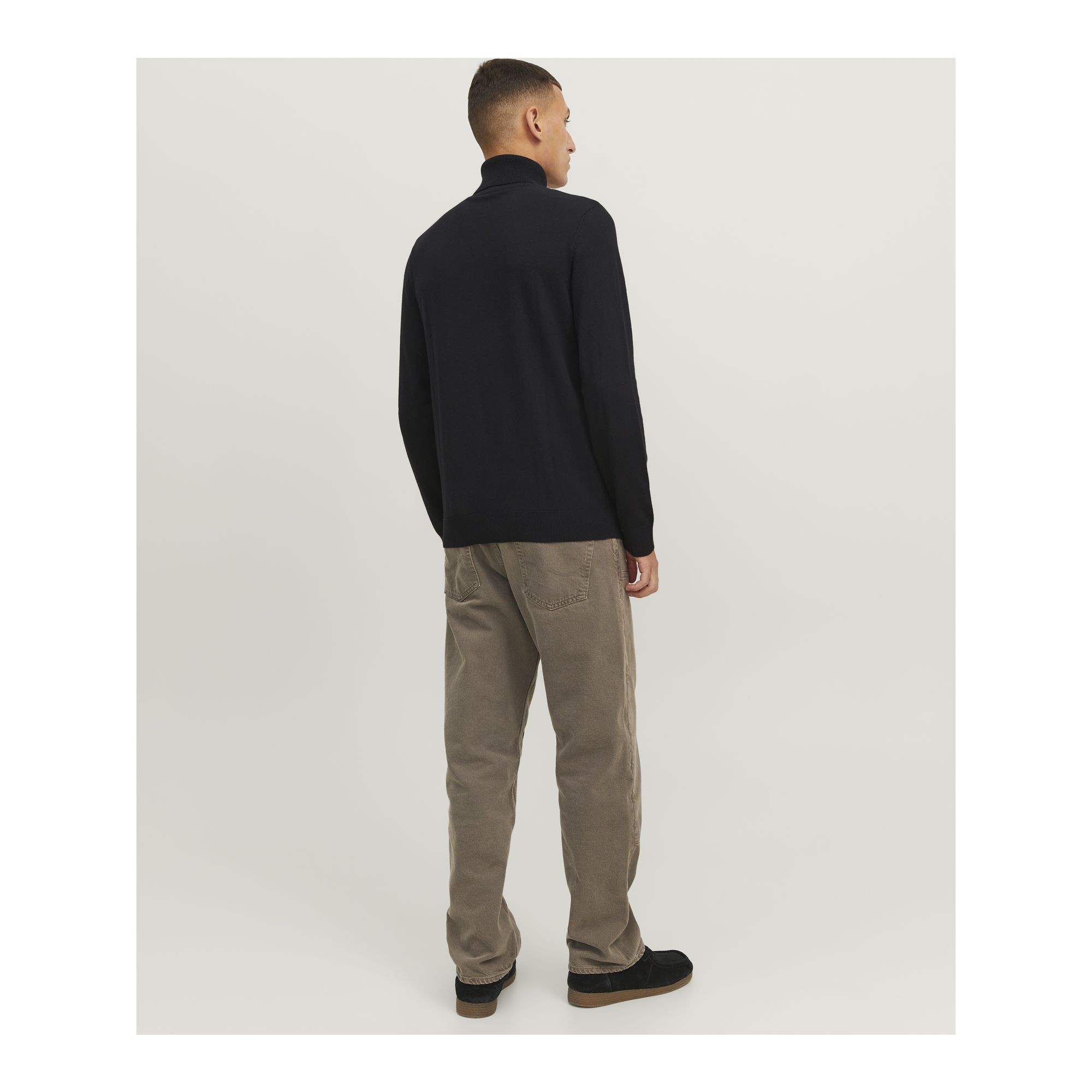 JACK & JONES Megztinis vyrams, Juoda, JJEEMIL KNIT ROLL NE 3