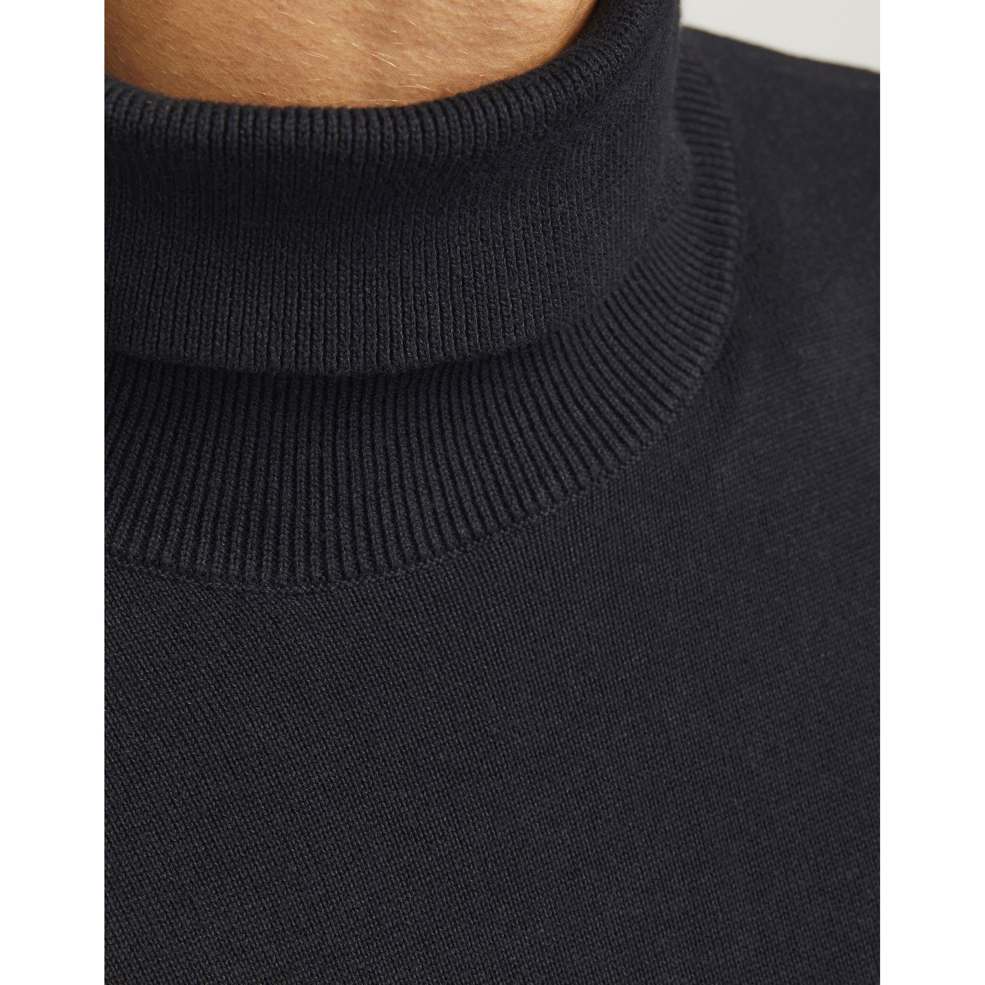 JACK & JONES Megztinis su kaklu vyrams, Juoda, BASIC KNIT 3