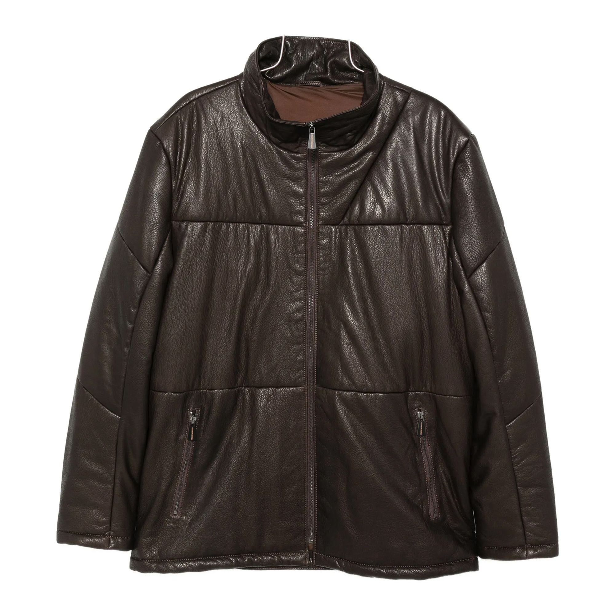 SERGIO MORETTI Odinė striukė vyrams, D.brown, Leather jacket 1