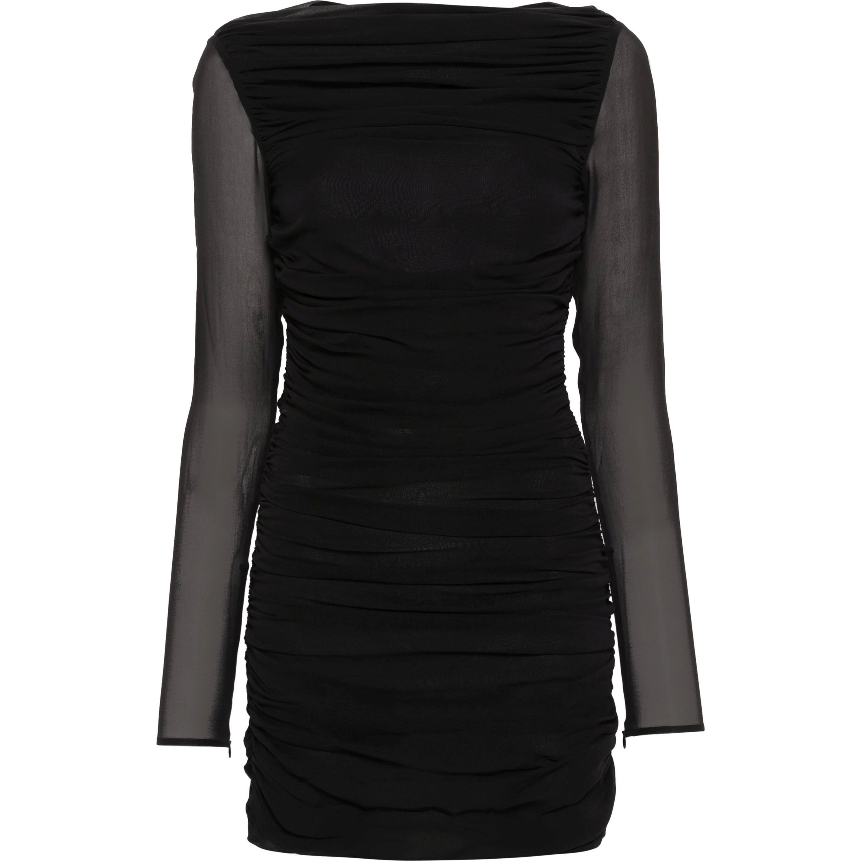 THE ANDAMANE Mini suknelė moterims, Juoda, Petra mini  draped mini dress