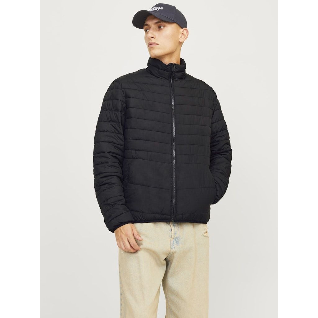 JACK & JONES Lengva striukė vyrams, Juoda, State packable puffer collar 3
