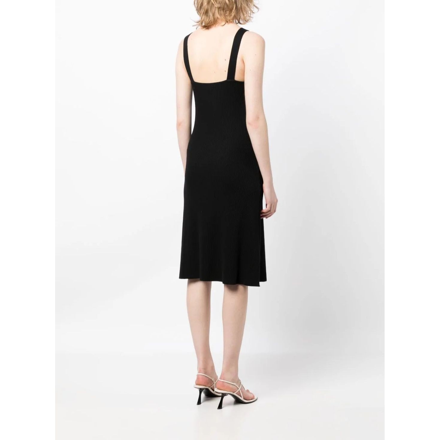 VINCE Megzta suknelė moterims, Juoda, Rib dress 3