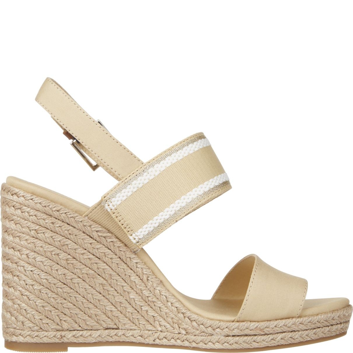 TOMMY HILFIGER Basutės moterims, Smėlio, Webbing high wedge sandal 2