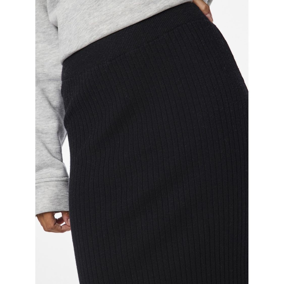 PIECES Maxi sijonas moterims, Juoda, Crista midi knit skirt 6