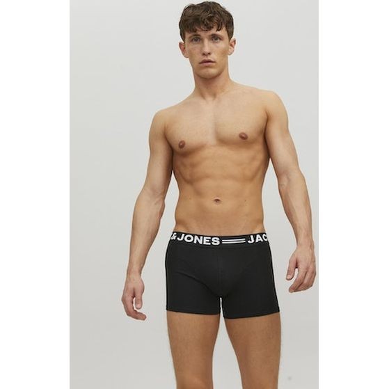 JACK & JONES Ilginti apatiniai vyrams, Juoda, SENSE TRUNKS 3-PACK NOOS 6