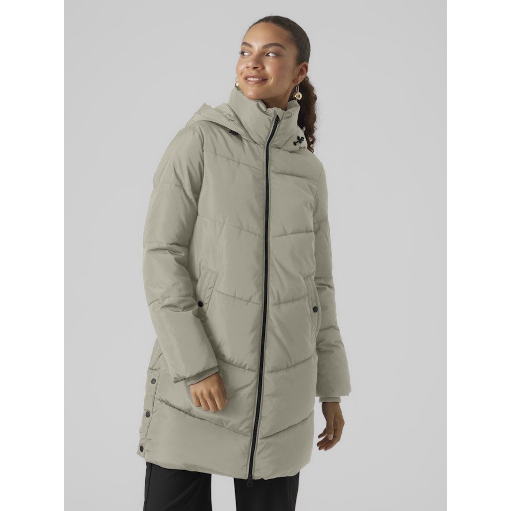 VERO MODA Pūkinis paltas moterims, Pilka, Halsey coat boo 5