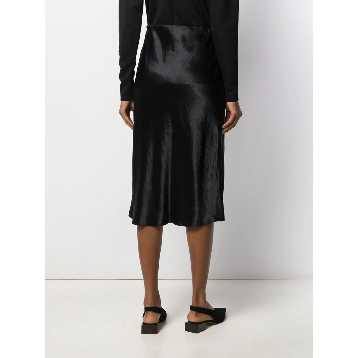 VINCE Midi sijonas moterims, Juoda, Slip skirt 3