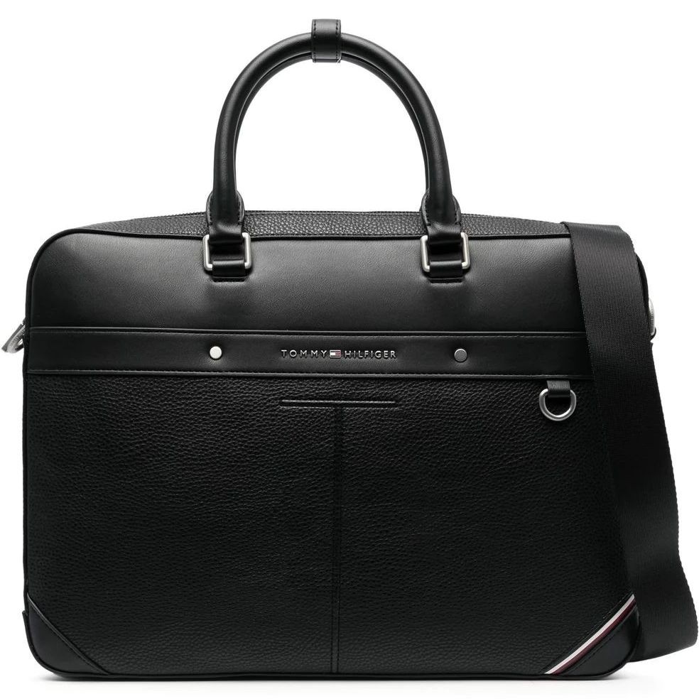TOMMY HILFIGER Dėklas kompiuteriui vyrams, Juoda, TH CENTRAL SLIM COMPUTER BAG 1