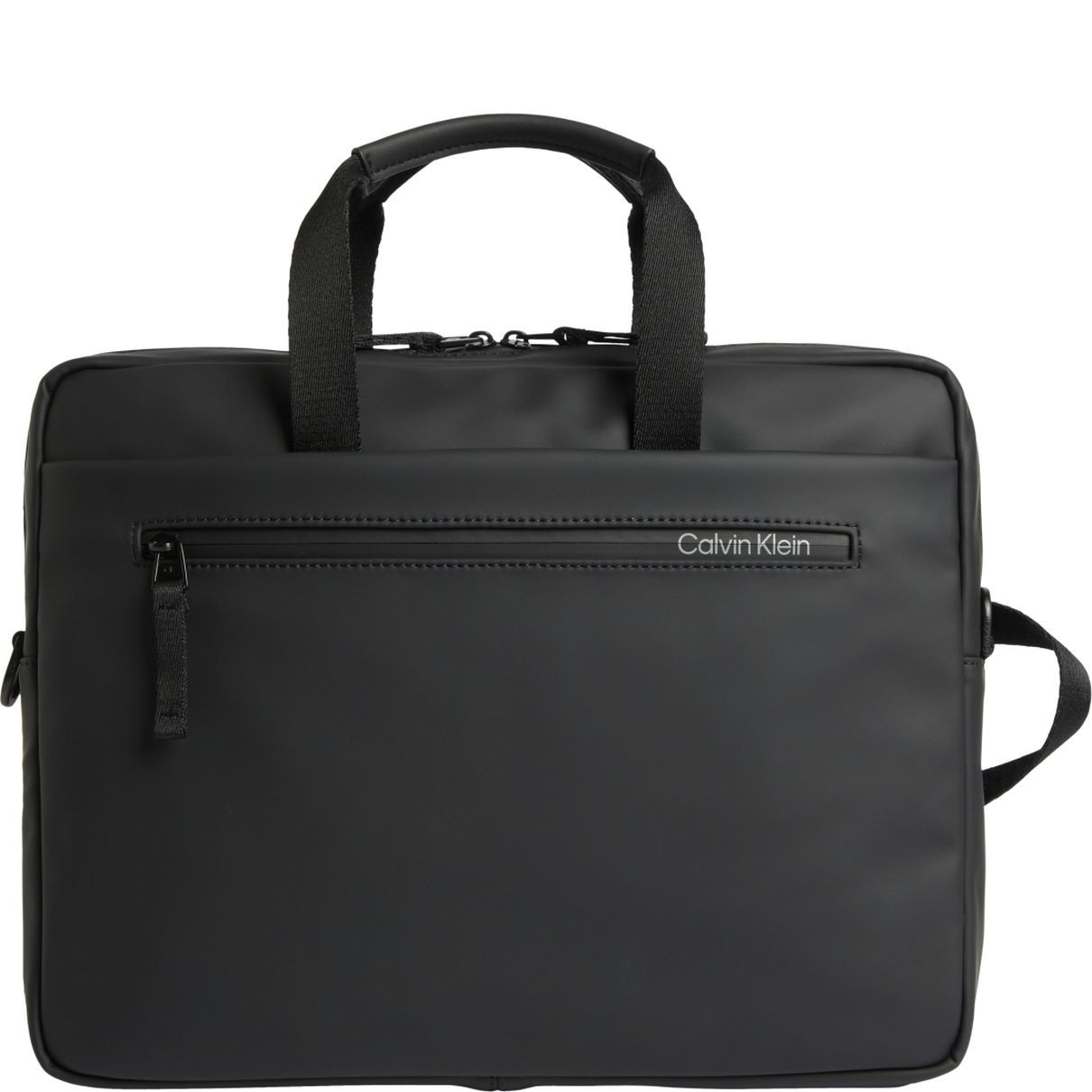 CALVIN KLEIN Dėklas kompiuteriui vyrams, Juoda, Rubberized slim laptop bag 1