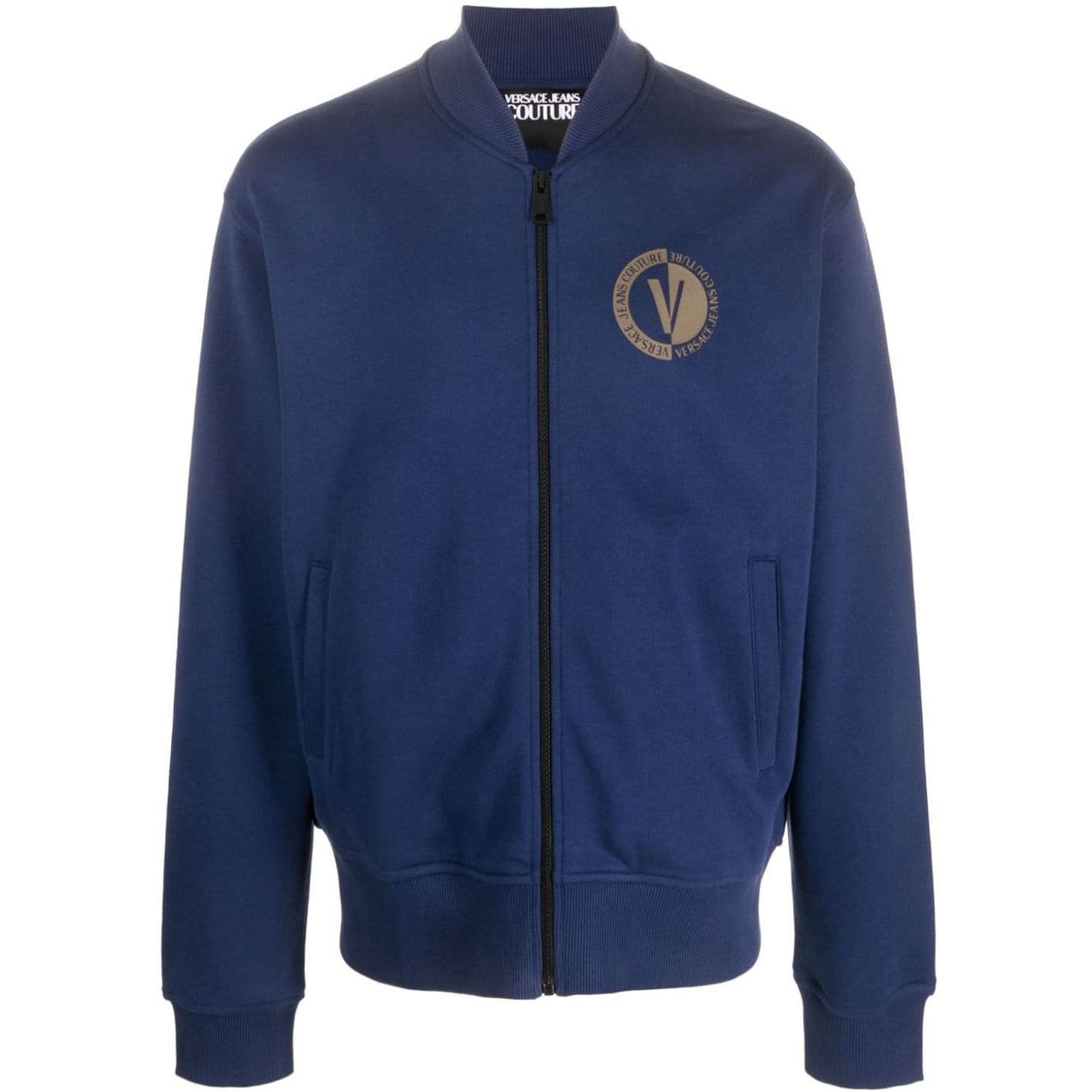 VERSACE JEANS CUTURE Sportinis nertinis vyrams, Mėlyna, New v emblem logo sweatshirt 1