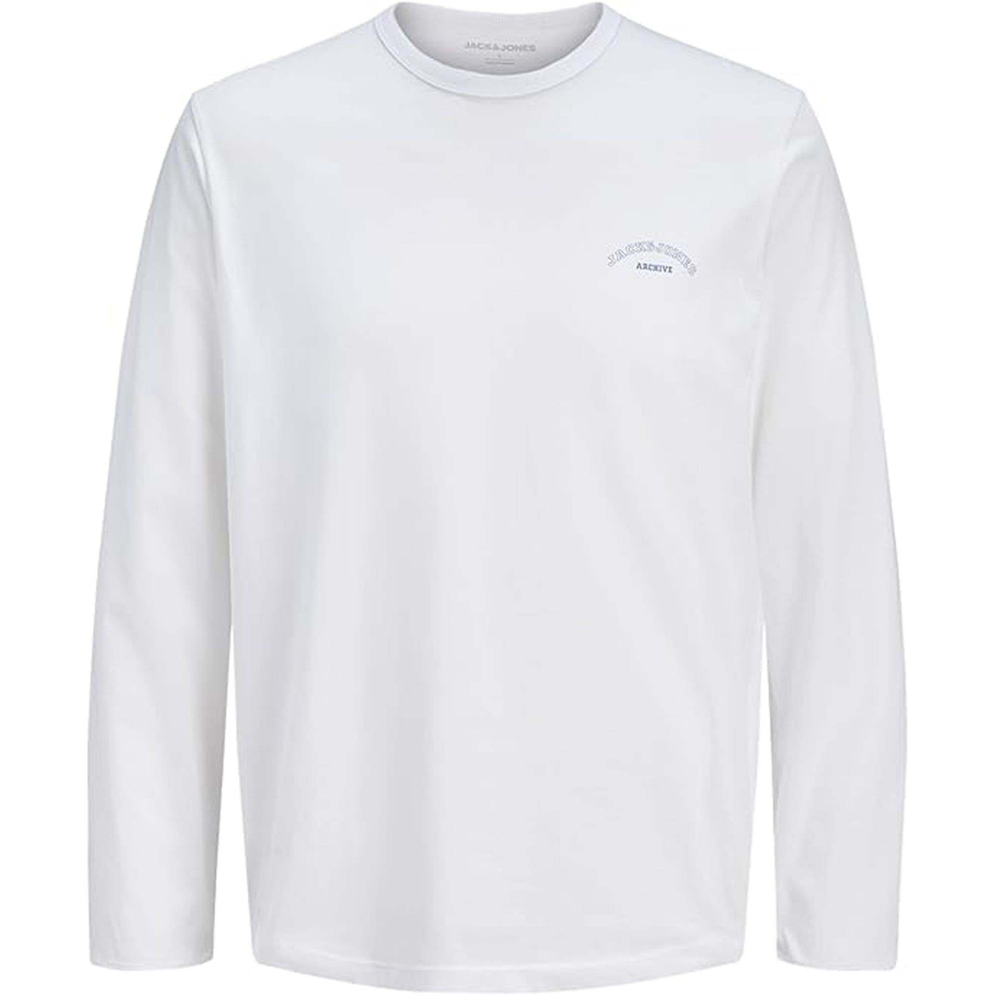 JACK & JONES Marškinėliai ilgom. rankovėmis vyrams, Balta, College logo 1