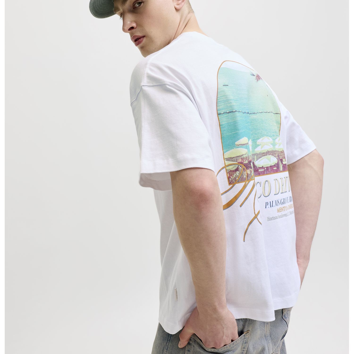 JACK & JONES Marškinėliai vyrams, Balta, Sanremo back 8