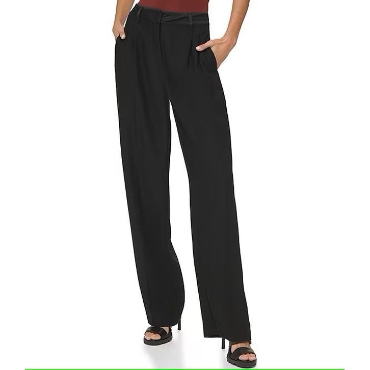 DKNY Laisvalaikio kelnės moterims, Juoda, Mix midea wide leg pant 1