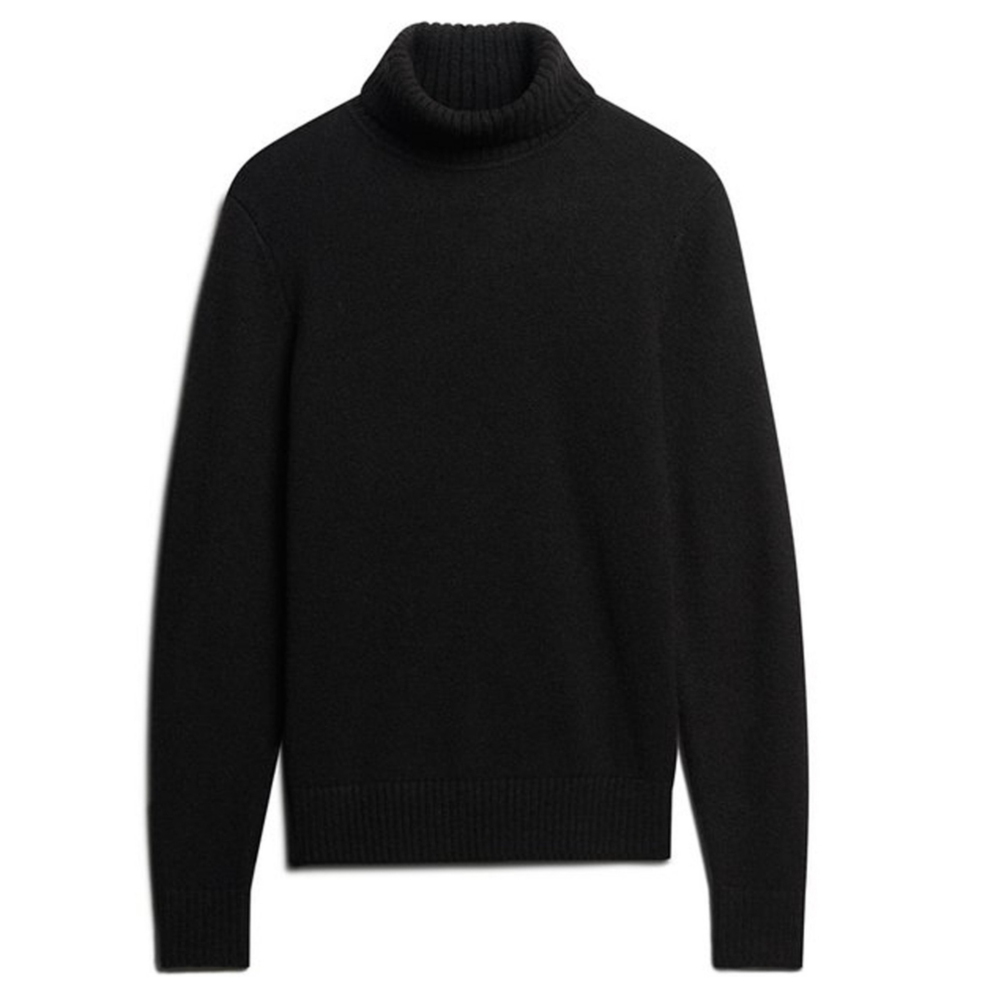 SUPERDRY Vyriškas megztinis, juodas, BRUSHED ROLL NECK JU