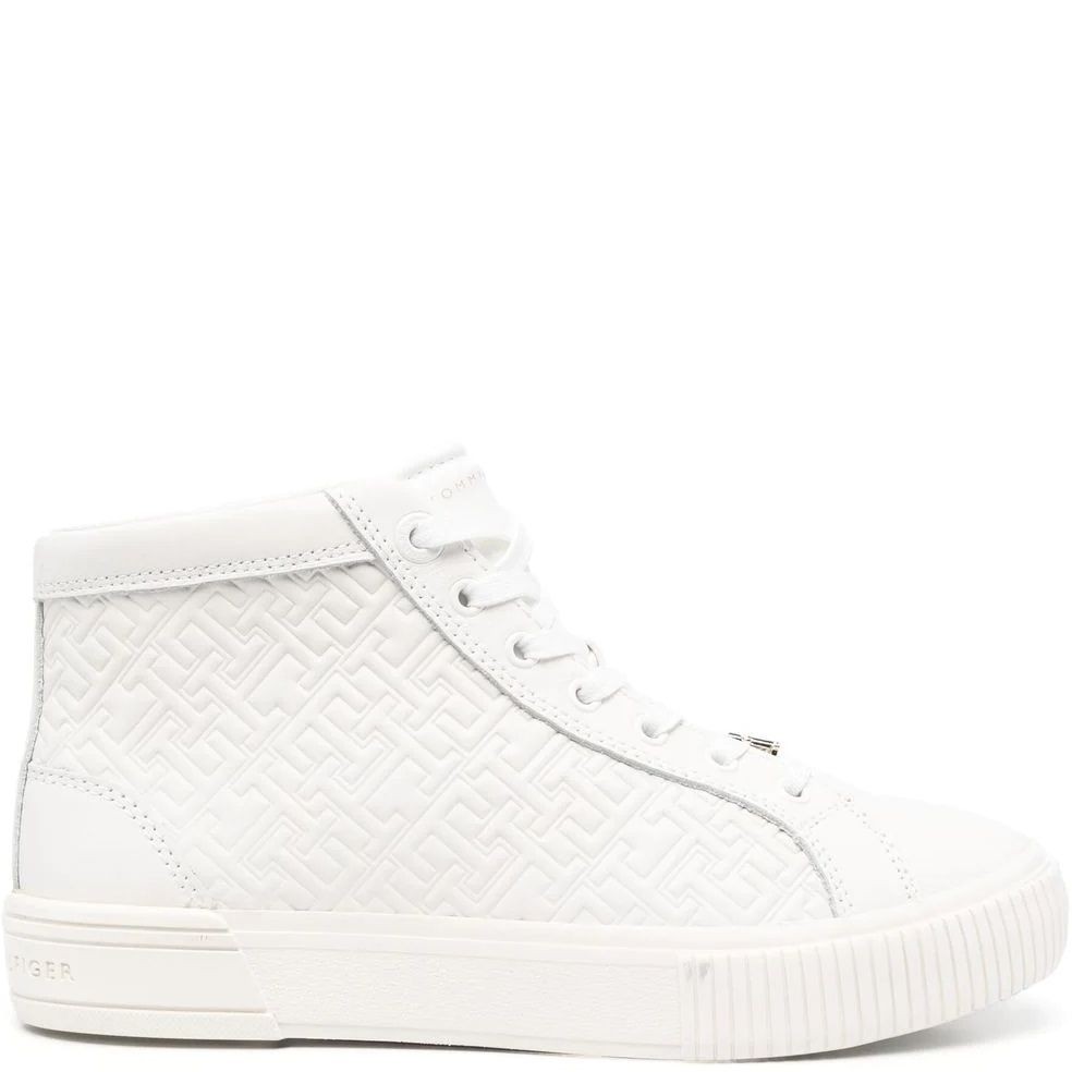 TOMMY HILFIGER Sportiniai bateliai moterims, Smėlio, TH MONOGRAM SNEAKER HIGH 2