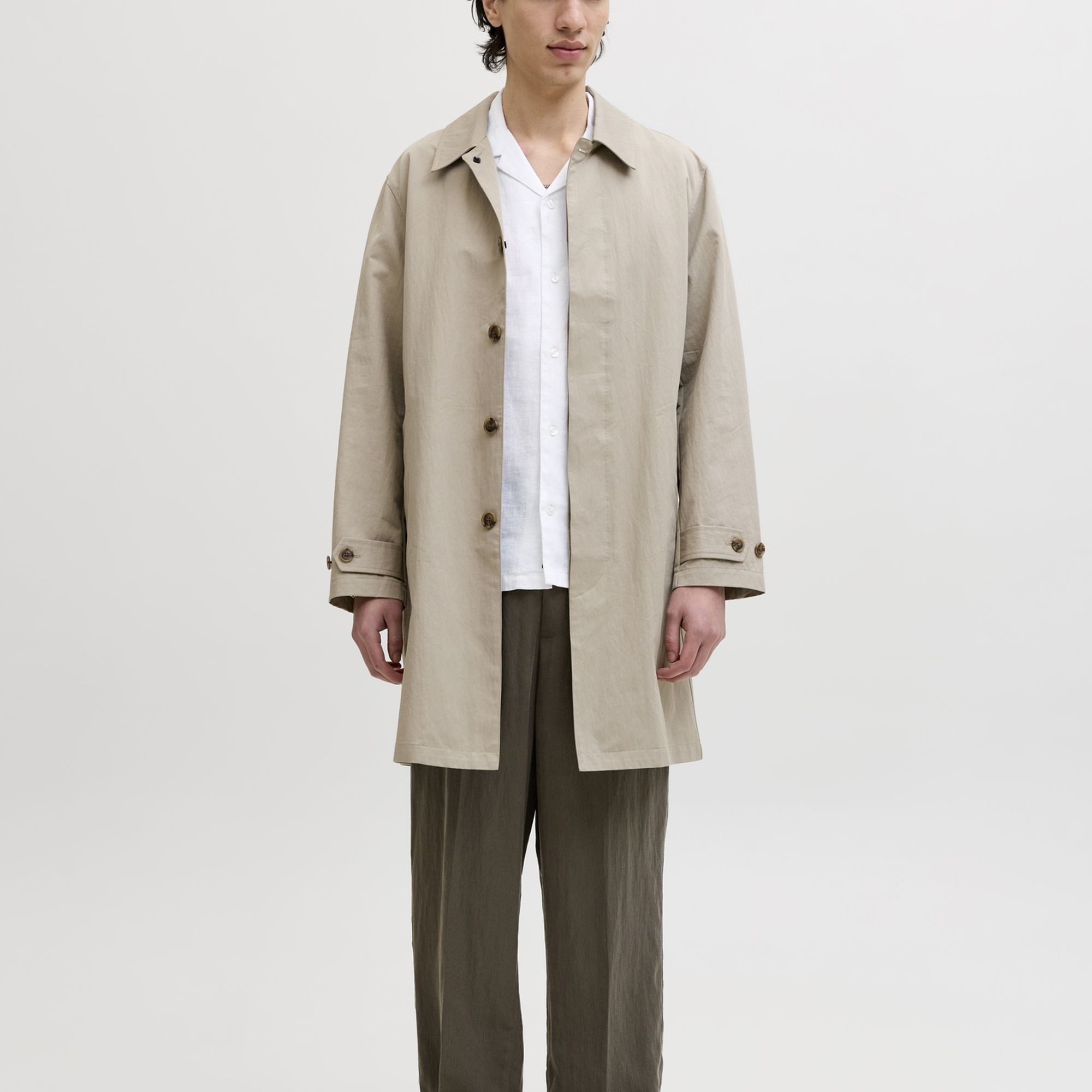 JACK & JONES Marškiniai trump. rankovėmis vyrams, Balta, Lawrence linen resort 6