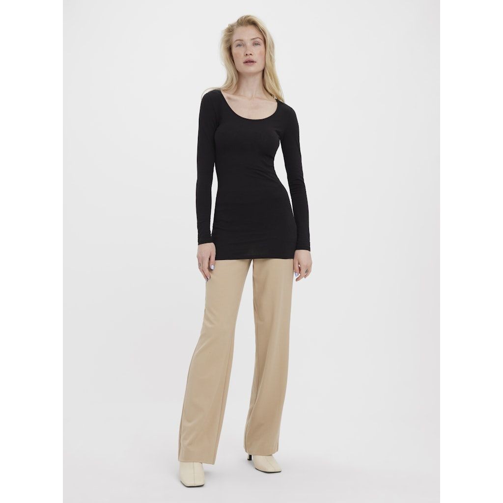 VERO MODA Marškinėliai moterims, Juoda, VMMAXI MY LS SOFT LO 2
