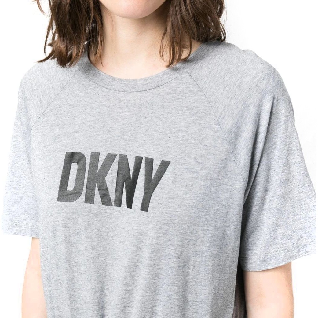 DKNY Midi suknelė moterims, Pilka, Logo drawstring dress 4