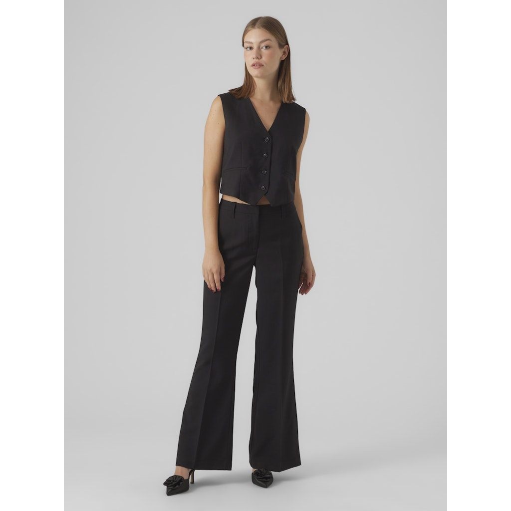 VERO MODA Kelnės moterims, Juoda, VMAVERY MR FLARED PA 5