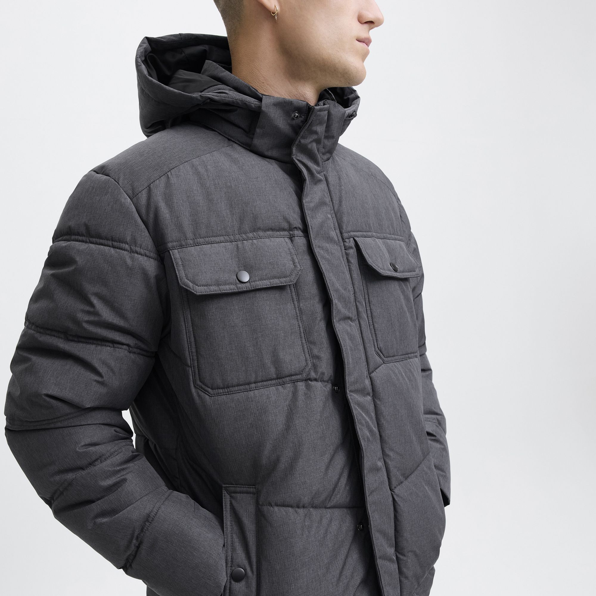 JACK & JONES Pūkinė striukė vyrams, Pilka, Morgan 6