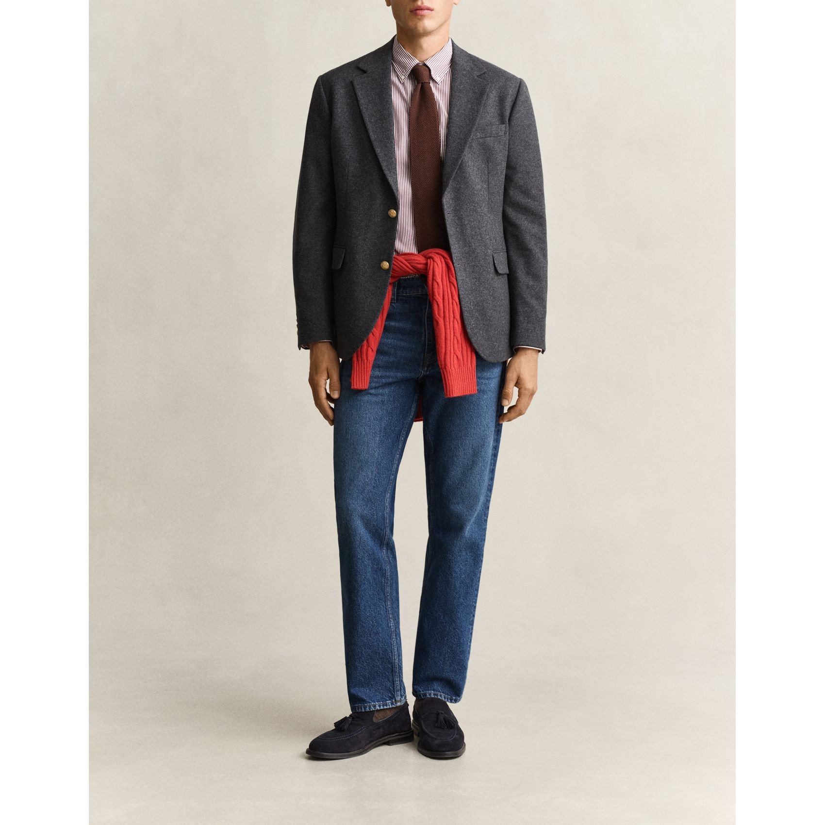 GANT Švarkas vyrams, Pilka, Wool flannel club blazer 5