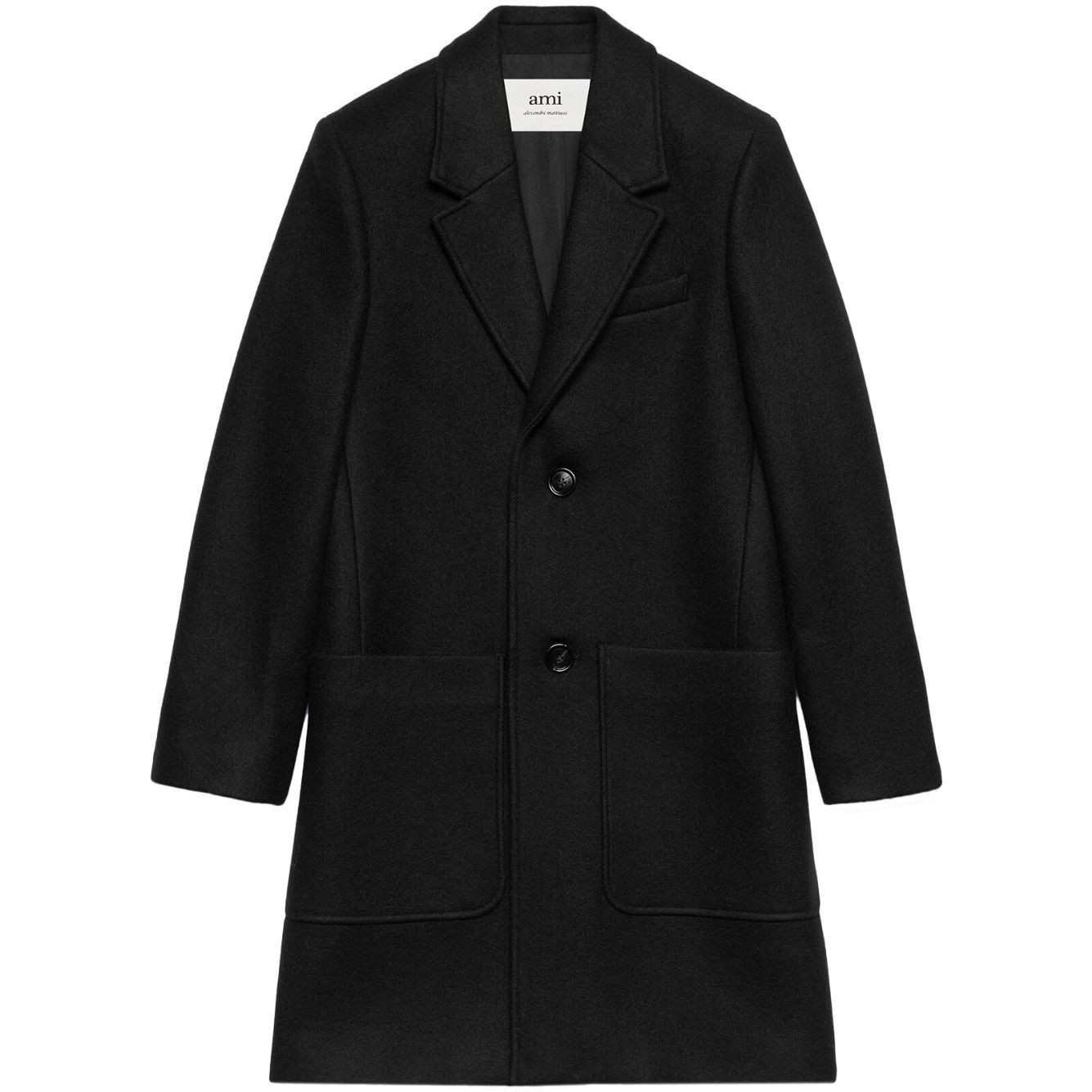 AMI PARIS Paltas moterims, Juoda, Two buttons coat 1
