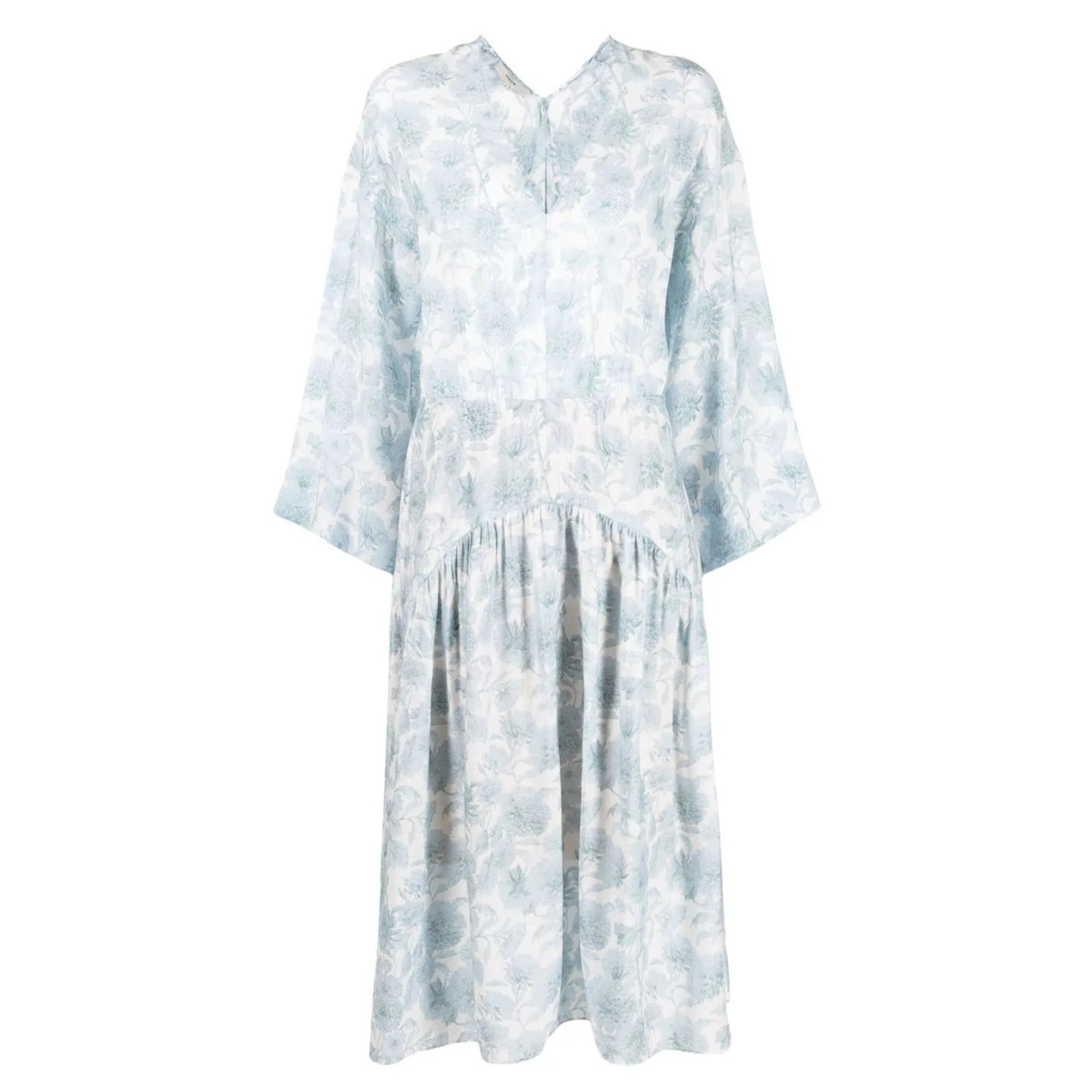 VINCE Midi suknelė moterims, Balta, Dahlia double v-neck dress