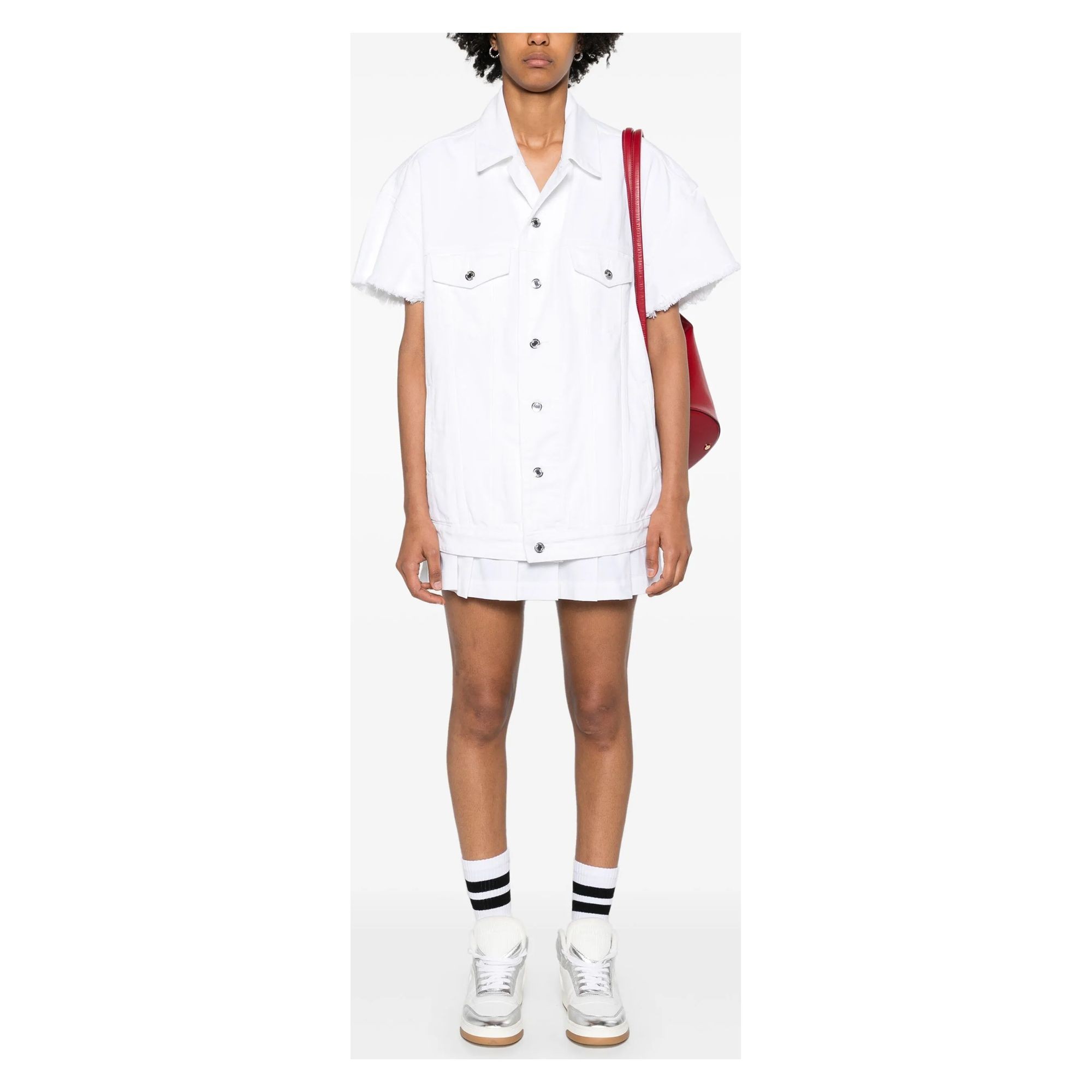 MICHAEL KORS Džinsinis švarkas moterims, Balta, Short sleeves denim jacket 2