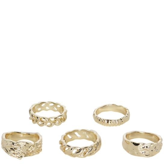 PIECES Žiedas moterims, Auksinė, PCJAVA A 5-PACK RING