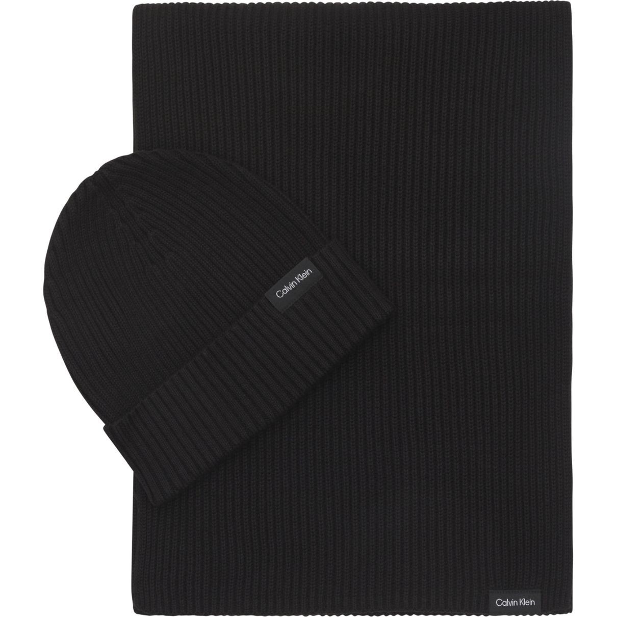 CALVIN KLEIN Rinkinys vyrams, Juoda, Gs classic scarf+beanie 1