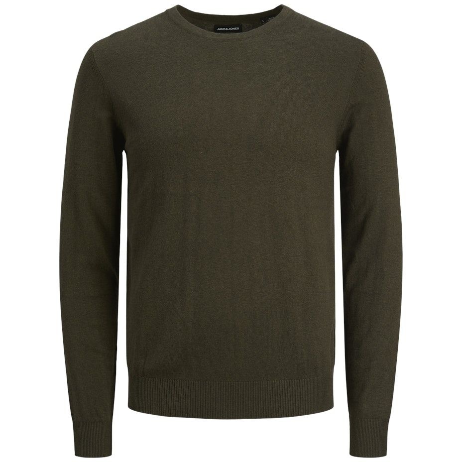 JACK & JONES Džemperis vyrams, Chaki, JJEEMIL KNIT CREW NE 1