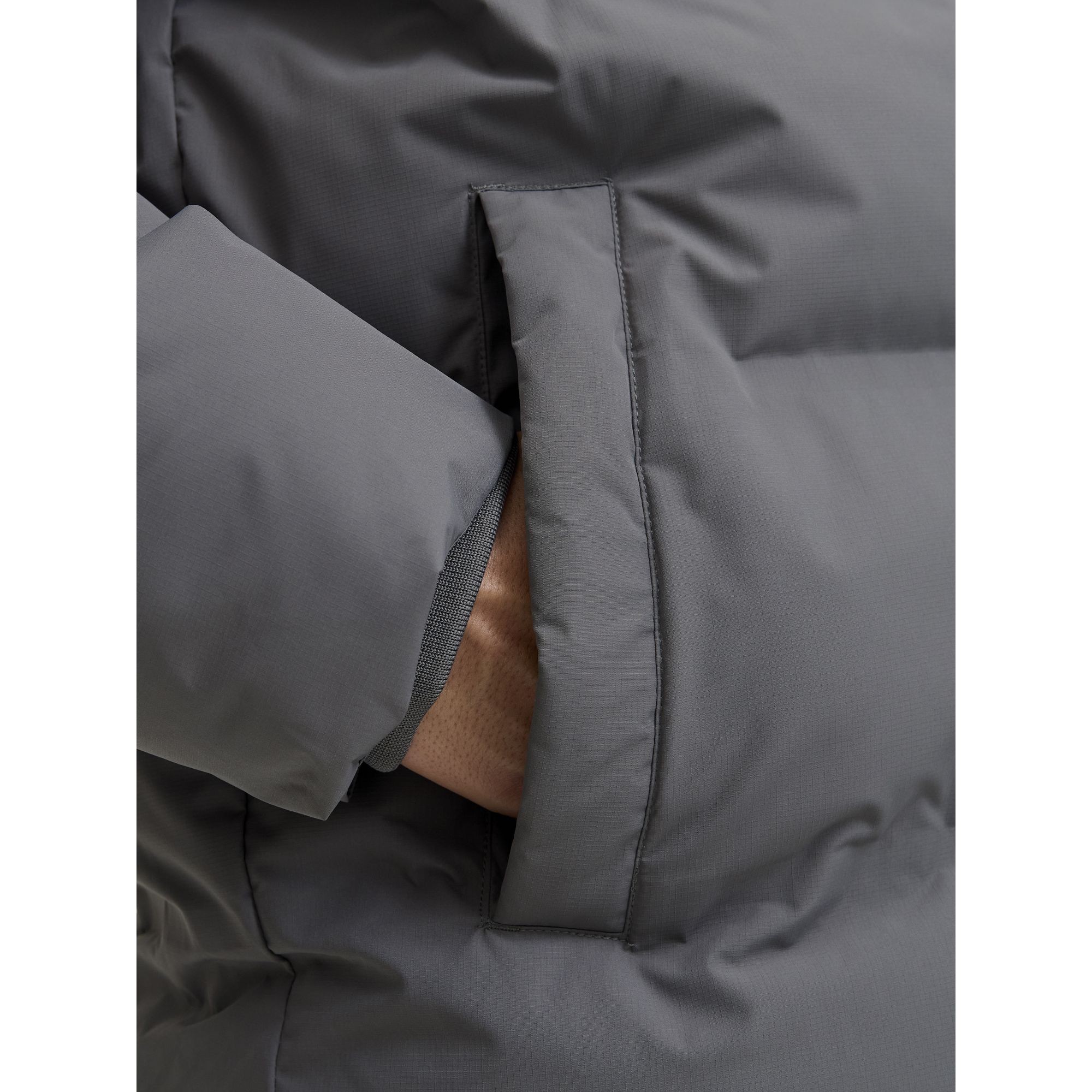 JACK & JONES Pūkinė striukė vyrams, Pilka, Soho Puffer hood 3