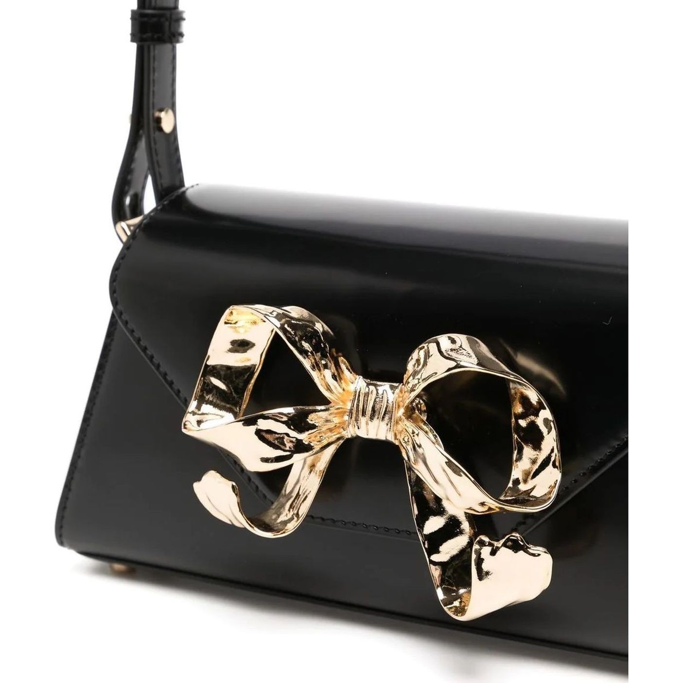 SELF PORTRAIT Rankinė per petį moterims, Juoda, Black bow mini shoulder bag 3