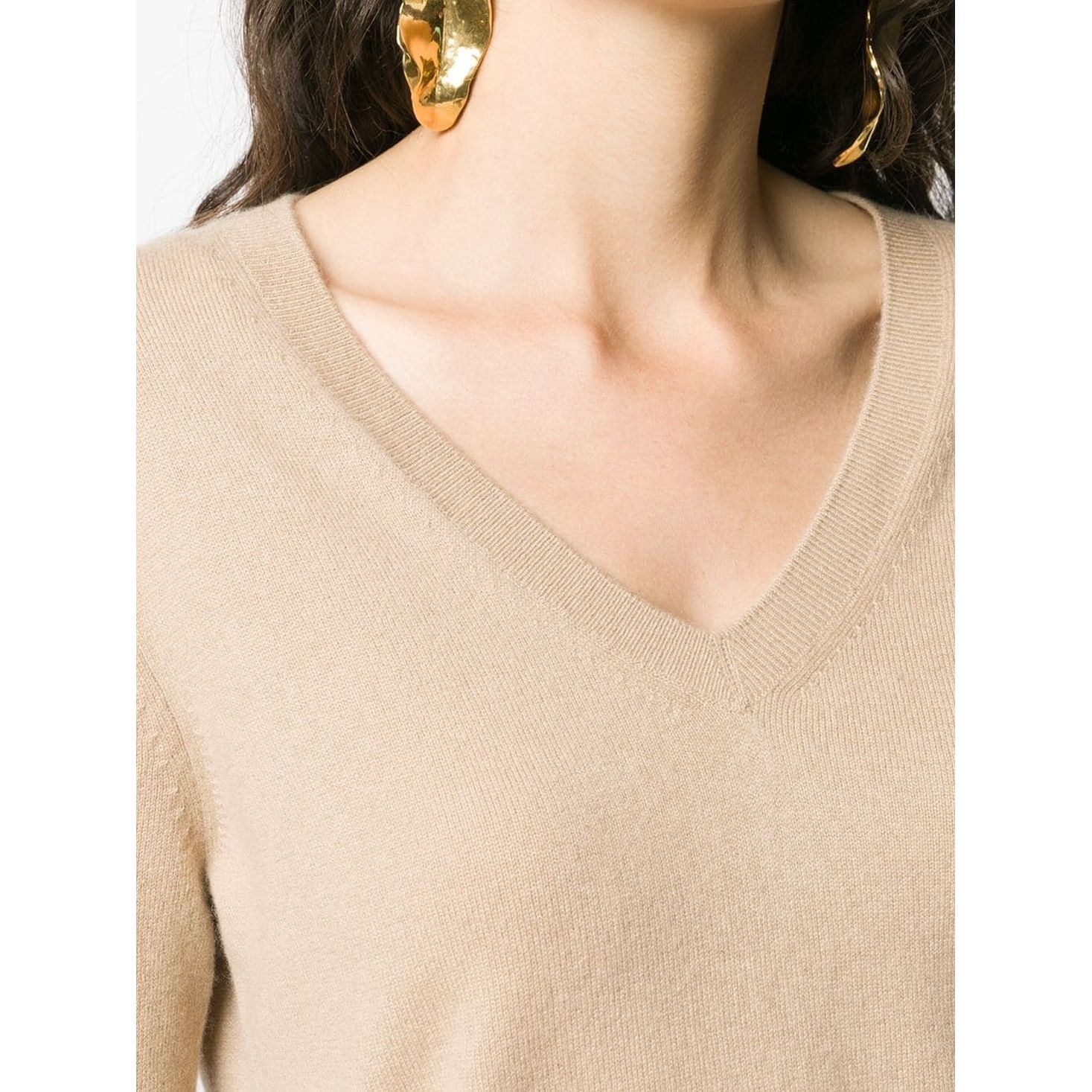 VINCE Megztinis moterims, Ruda, Weekend v-neck sweater 4