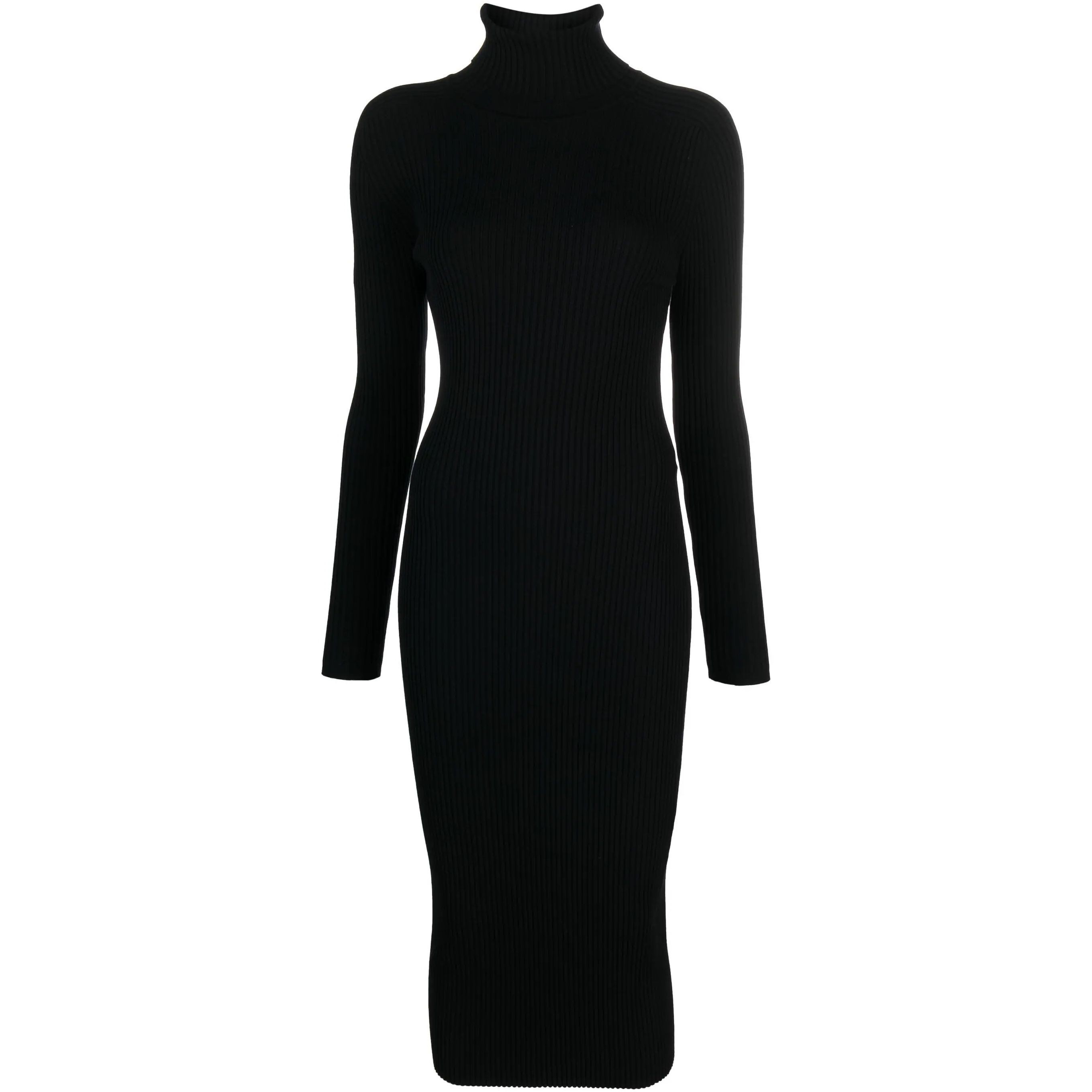 PAROSH Megzta suknelė moterims, Juoda, Reise dress 1