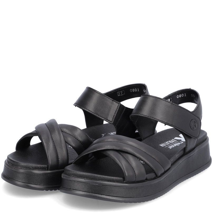 RIEKER Basutės moterims, Juoda, SANDALS 5